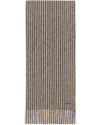 Бежевый льняной шарф в вертикальную полоску