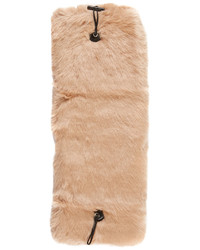 Женский бежевый меховой шарф от Carven