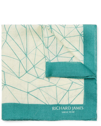Бежевый нагрудный платок с принтом от Richard James