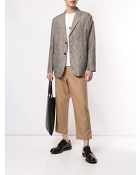 Мужской бежевый пиджак в клетку от TOMORROWLAND