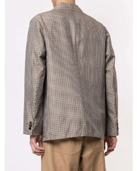 Мужской бежевый пиджак в клетку от TOMORROWLAND