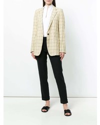 Женский бежевый пиджак в клетку от Forte Forte