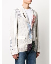 Мужской бежевый пиджак в стиле пэчворк от Junya Watanabe MAN