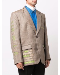 Мужской бежевый пиджак в шотландскую клетку от Vetements