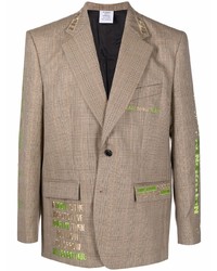 Мужской бежевый пиджак в шотландскую клетку от Vetements