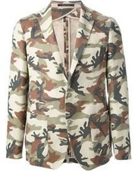 Мужской бежевый пиджак с камуфляжным принтом от Tagliatore