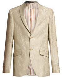 Бежевый пиджак с "огурцами"