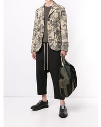 Мужской бежевый пиджак с принтом от Uma Wang