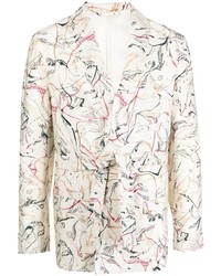 Мужской бежевый пиджак с принтом от Lemaire