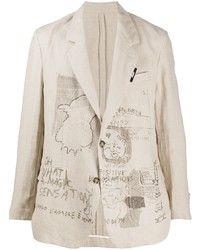 Мужской бежевый пиджак с принтом от MSGM