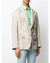 Мужской бежевый пиджак с принтом от MSGM