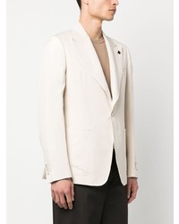 Мужской бежевый пиджак с цветочным принтом от Lardini