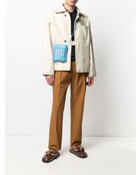 Мужской бежевый пиджак от Bode