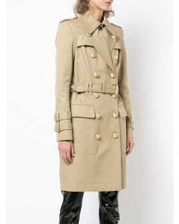 Женский бежевый плащ от Balmain