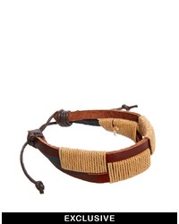 Мужской бежевый плетеный браслет от Reclaimed Vintage