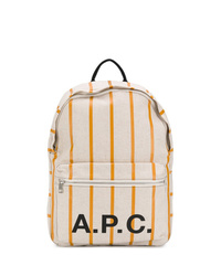 Мужской бежевый рюкзак из плотной ткани с принтом от A.P.C.