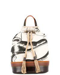 Мужской бежевый рюкзак из плотной ткани с принтом от JW Anderson