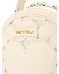Женский бежевый рюкзак с вышивкой от Love Moschino