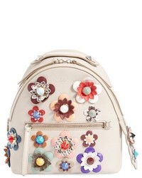 Бежевый рюкзак с цветочным принтом