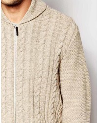 Мужской бежевый свитер на молнии от Asos