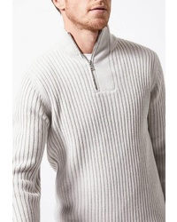 Мужской бежевый свитер на молнии от Burton Menswear London