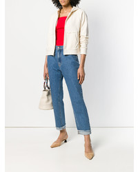 Женский бежевый свитер на молнии от Simon Miller