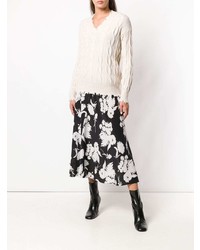 Женский бежевый свитер с v-образным вырезом от Pinko