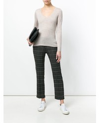 Женский бежевый свитер с v-образным вырезом от N.Peal