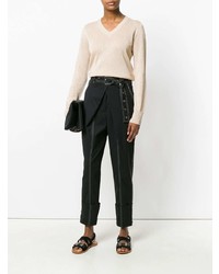 Женский бежевый свитер с v-образным вырезом от Joseph