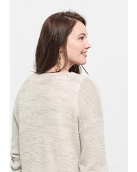 Женский бежевый свитер с v-образным вырезом от Violeta BY MANGO