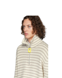 Мужской бежевый свитер с воротником на молнии от JW Anderson