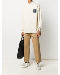 Мужской бежевый свитер с воротником поло от MACKINTOSH