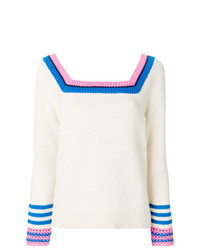 Женский бежевый свитер с круглым вырезом с принтом от Chinti & Parker