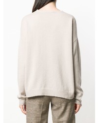 Женский бежевый свитер с круглым вырезом с принтом от Max Mara