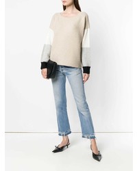Женский бежевый свитер с круглым вырезом от Alice + Olivia