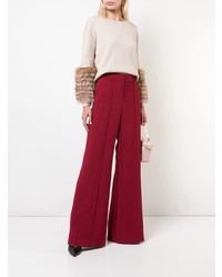 Женский бежевый свитер с круглым вырезом от Alice + Olivia