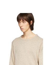 Мужской бежевый свитер с круглым вырезом от Random Identities