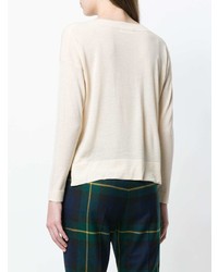 Женский бежевый свитер с круглым вырезом от Zanone