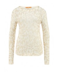 Женский бежевый свитер с круглым вырезом от BOSS ORANGE