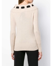 Женский бежевый свитер с круглым вырезом от Blumarine