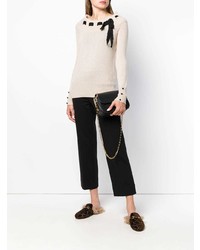 Женский бежевый свитер с круглым вырезом от Blumarine