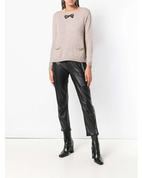 Женский бежевый свитер с круглым вырезом от Liu Jo