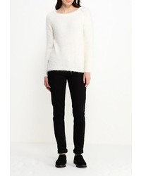 Женский бежевый свитер с круглым вырезом от By Swan