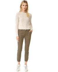 Женский бежевый свитер с круглым вырезом от Veronica Beard