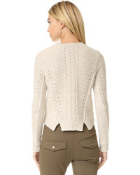 Женский бежевый свитер с круглым вырезом от Veronica Beard