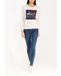 Женский бежевый свитер с круглым вырезом от Chic Chic