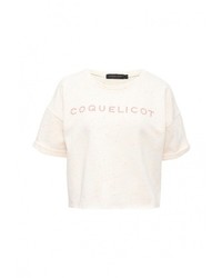 Женский бежевый свитер с круглым вырезом от Coquelicot