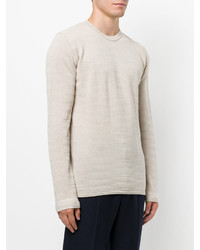 Мужской бежевый свитер с круглым вырезом от Roberto Collina