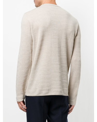 Мужской бежевый свитер с круглым вырезом от Roberto Collina