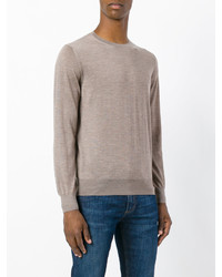 Мужской бежевый свитер с круглым вырезом от Cruciani